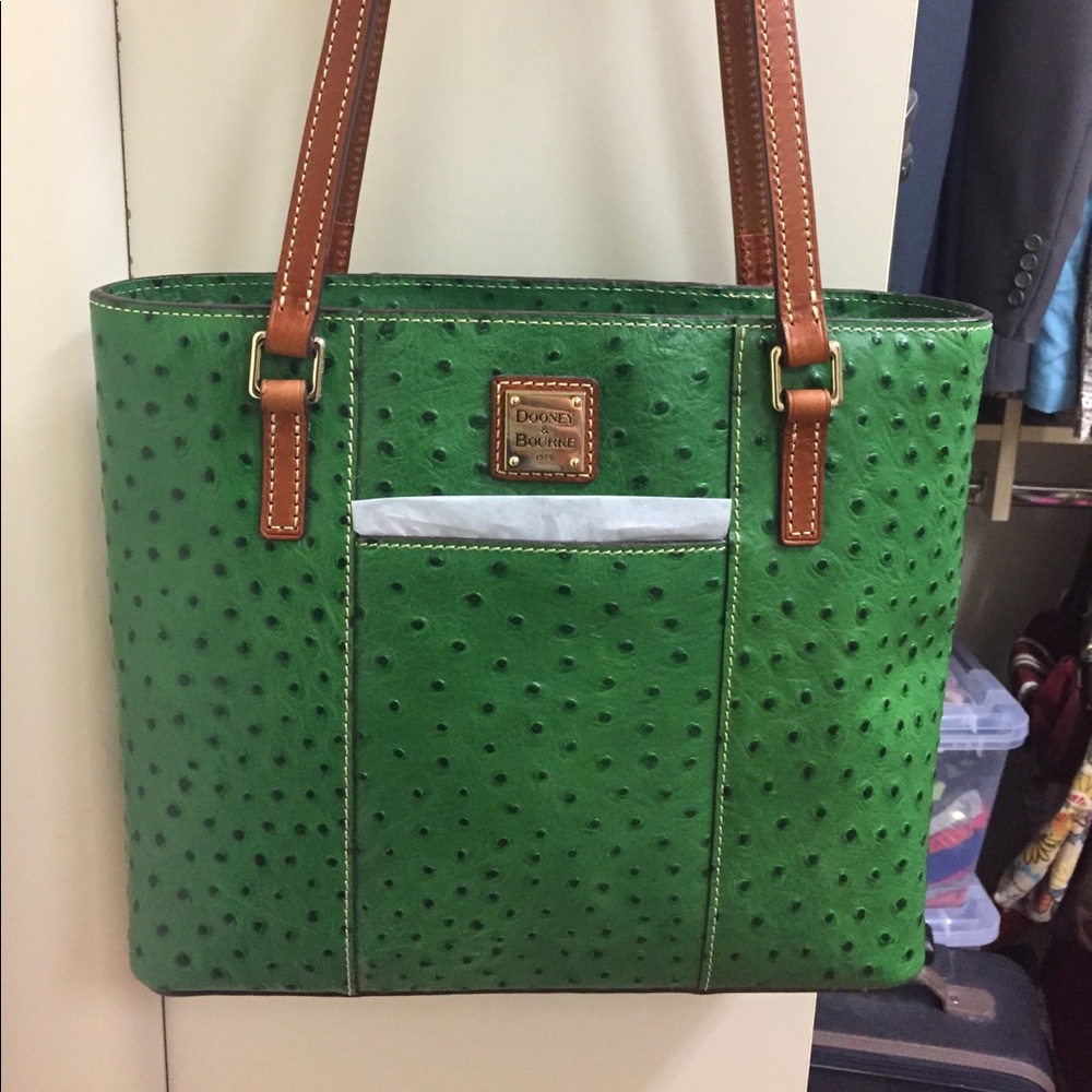 Dooney and Bourke green Lexington ostrich skin.